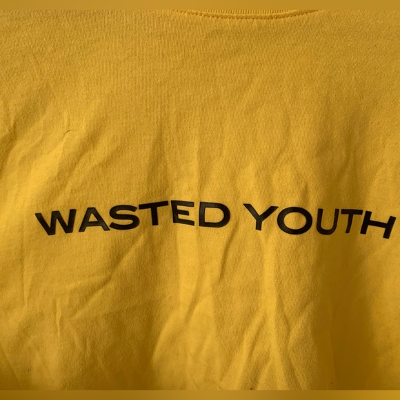 Forever 21 || Yellow long sleeve Wasted Youth crop - Picture 3 of 4
